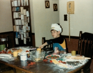 Michael making Christmas Cookies in 1984!